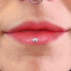 16G 5/16 Clear Gem 2mm Internally Threaded Labret Monroe Tragus