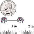 14G 9/16 Clear Pink Gem Luscious Fruit Tree Nipple Ring Set