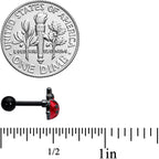 16G 1/4 Black Classic Ladybug Cartilage Tragus Earring