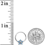 16G 3/8 Snowflake Blues Christmas BCR Captive Charm Ring