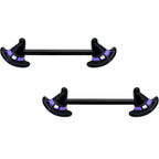 14G 5/8 Black Purple Band Witch Hat Halloween Nipple Ring Set