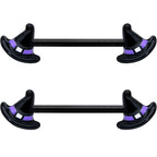 14G 5/8 Black Purple Band Witch Hat Halloween Nipple Ring Set
