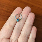 16G 3/8 Clear Blue Gem Oval Art Deco Hinged Segment Ring