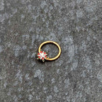 16G 3/8 Aurora Gem Gold Tone Christmas Star Hinged Segment Ring