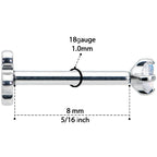 18G 5/16 Aurora CZ G23 Titanium Threadless Flower Labret Tragus