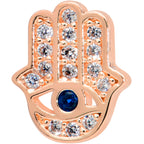 16G 5/16 Clear Gem Rose Gold Tone Eye Hamsa Labret Monroe Tragus