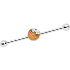 14G Sweet Orange Fruit Flower Industrial Barbell 38mm