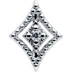 16G 5/16 Clear Gem Deco Textured Rhombus Labret Monroe Tragus