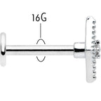 16G 5/16 Clear Gem Deco Textured Rhombus Labret Monroe Tragus