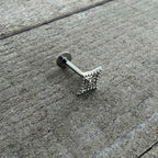 16G 5/16 Clear Gem Deco Textured Rhombus Labret Monroe Tragus