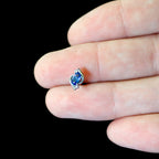 Clear Blue Gem Oval Swirl Barbell Tongue Ring