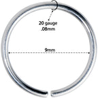 20G 9mm Grade 23 Titanium Bendable Hoop Ring