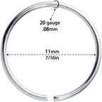 20G 7/16 Grade 23 Titanium Bendable Hoop Ring