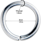 18G 1/4 Grade 23 Titanium Bendable Hoop Ring