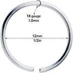 18G 1/2 Grade 23 Titanium Bendable Hoop Ring