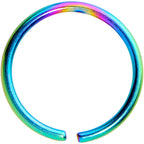 18G 3/8 Rainbow PVD Grade 23 Titanium Bendable Hoop Ring