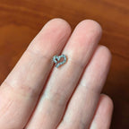 16G 5/16 Clear CZ Gem Half Heart Internal Thread Labret Tragus