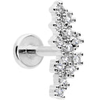 16G 5/16 CZ Gem Texture Arc Internal Thread Labret Monroe Tragus