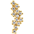 16G 5/16 CZ Gem Gold Hue Texture Arc Internal Thread Labret Tragus
