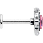16G 5/16 Pink Gem Rhombus Retro Labret Monroe Tragus