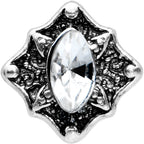 20G 1/4 Clear Gem Rhombus Retro Nose Bone