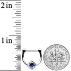 16G 5/16 Clear Blue Gem Oval Swirl Cartilage Clicker