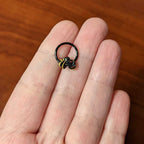 16G 3/8 Black Understated Octopus Hinged Segment Ring