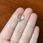 16G 3/8 Clear Blue Gem Festive Snowflake BCR Captive Ring