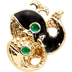 16G 5/16 Gold Tone Mom Baby Orca Whale Labret Monroe Tragus