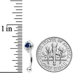 16G 5/16 Clear Blue Gem Oval Swirl Curved Eyebrow Ring