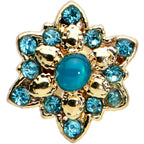 16G 1/4 Blue Gem Gold Tone Snowflake Cartilage Tragus Earring