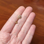 16G 5/16 Clear Gem Gold Tone Flower Snowflake Curved Eyebrow Ring