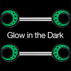 14G 9/16 Deep Green Moon Glow in the Dark Barbell Nipple Ring Set