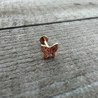 16G 5/16 Clear Gem Rosy Tone Butterfly Internally Threaded Labret