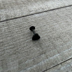 16G 5/16 Black Simple Heart Internally Threaded Labret Tragus