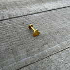 16G 5/16 Gold Tone Simple Heart Internally Threaded Labret Tragus