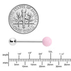 Pink Rose Quartz End Barbell Tongue Ring