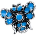 16G 1/4 Textured Blue Butterfly Cartilage Tragus Earring