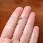 16G 5/16 Clear Gem Gold Tone Beauty Bee Curved Eyebrow Ring