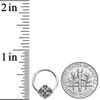 16G 3/8 Clear Gem Rhombus Flower Hinged Segment Ring
