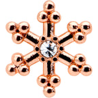 16G 5/16 Clear Gem Rose Gold Tone Snowflake Labret Monroe Tragus