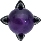 20G 1/4 Purple Synthetic Amethyst Black Claw Hand Nose Bone