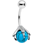 16G 5/16 Blue Turquoise Skeleton Hand Curved Eyebrow Ring