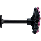 16G 5/16 Pink Gem Black Midnight Butterfly Labret Monroe Tragus