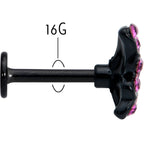 16G 5/16 Pink Gem Black Midnight Butterfly Labret Monroe Tragus