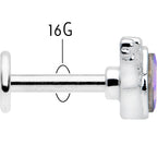 16G 1/4 Aurora Gem Deco Waves Labret