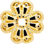 20G 1/4 Yellow Gem Gold Tone Textured Cross Nose Bone