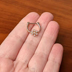 16G 5/16 Clear Gem Rose Gold Tone Geo Snowflake Cartilage Clicker