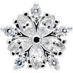 16G 1/4 Clear CZ Gem Floral Burst Cartilage Tragus Earring