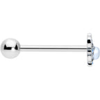 Blue Gem Twining Heart Mystic Orb Barbell Tongue Ring